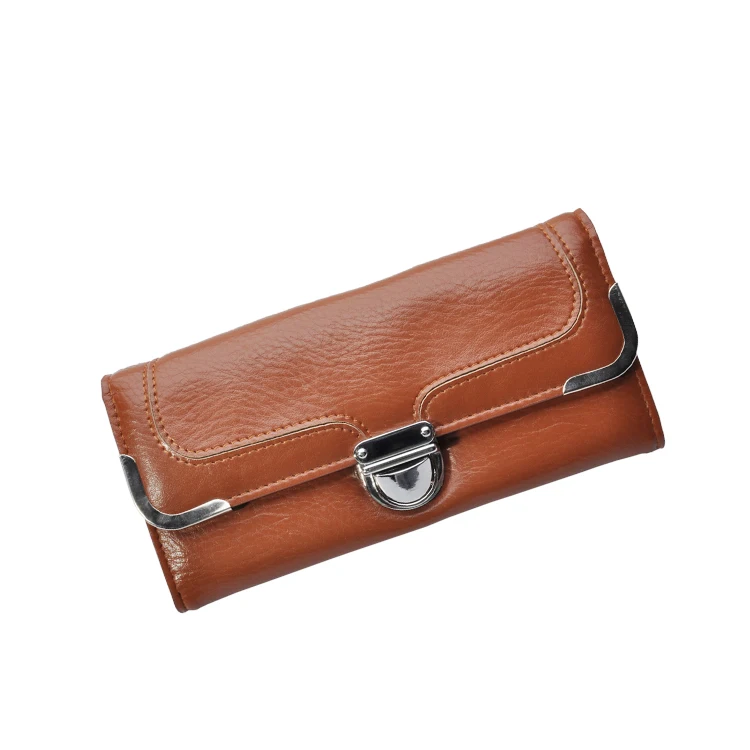 Newest fashion magazine clutch lady purse with lock closure