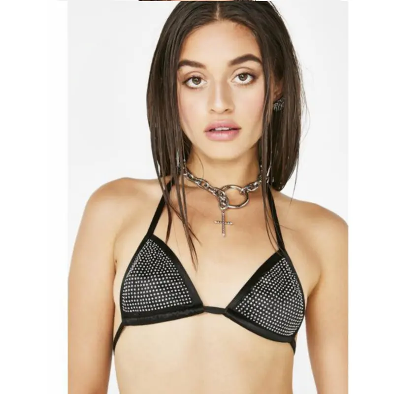 Женский украшения модное нижнее белье сексуальное женское белье краткий набор нижнего белья бюстгальтер трусы Украшенные стразами Пикантные костюм комплект