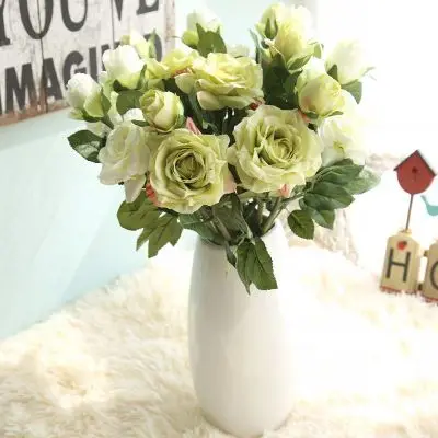 ZERO Decorative Artificial Rose Single Rose Artificial Flower for Home Wedding Party Decoration