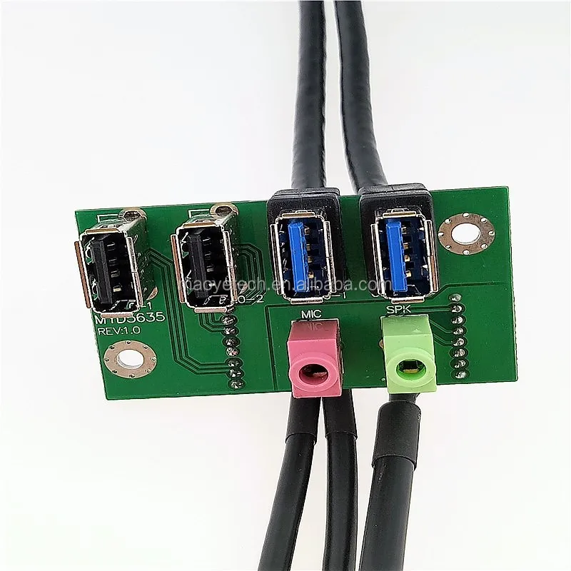USB PC Computer Case Front Panel Mounted Board Dual USB2.0 + USB3.0 + HD Audio For Motherboard Connection Cable