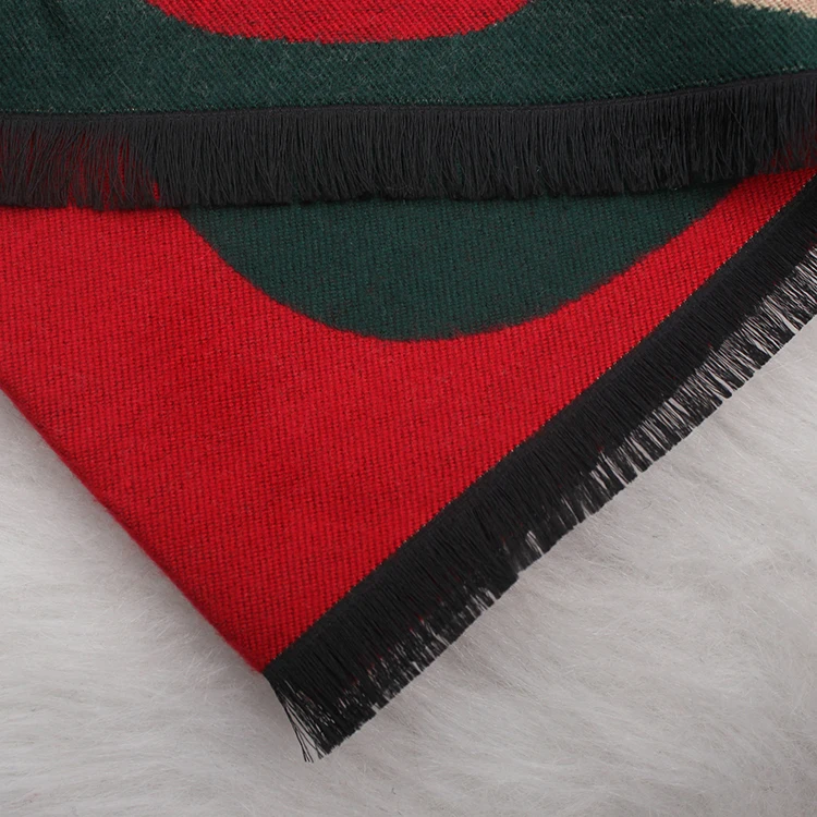 Double Sided Available Fashion Winter Pashmina Jacquard Scarf Big Flower Warm Wraps 100% Cashmere Shawl Scarf Women