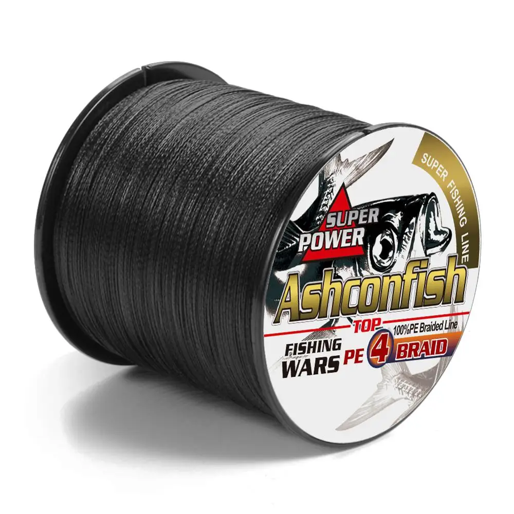 Wholesale price newest multifilament 4 strands 300M 6-100lb no fade BLACK PE braid  fishing line fishing assist thread