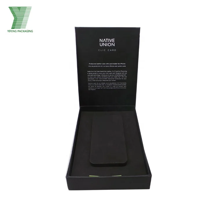 Custom Logo Printed Digital 3C Products Box Cardboard Pack Black A4 Gift Box for Electronic Products Earphone Packaging