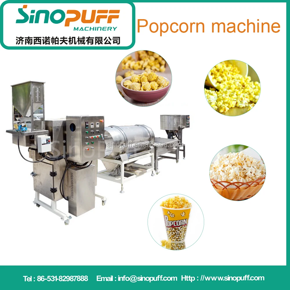 Industrial Savory Cheese Flavored Popcorn Popper Production Line