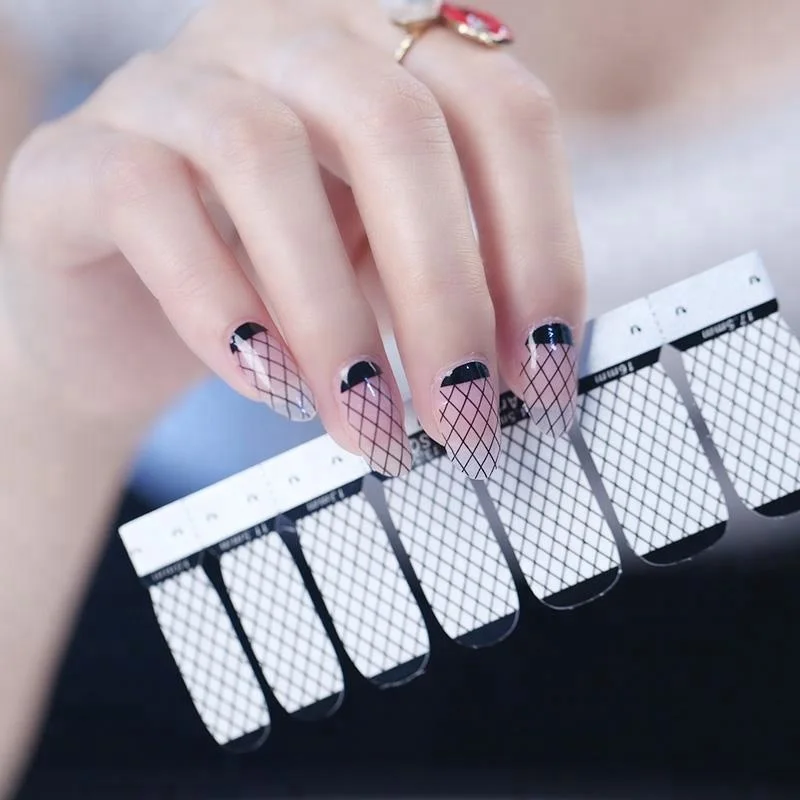 Custom bling vinyl nail wrap 3d nail art sticker