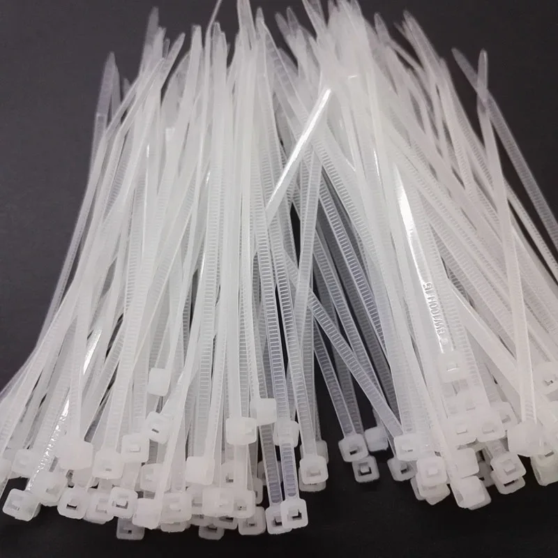 
2.5 x 120mm White Plastic Nylon Cable Zip Ties 