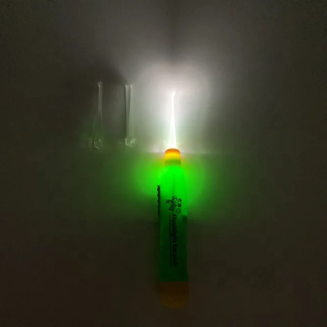 Kids Baby Safe Ear Wax Pick Ear Cleaner Earpick Spoon Earwax Curette Remover Tool with LED Flash Lighting