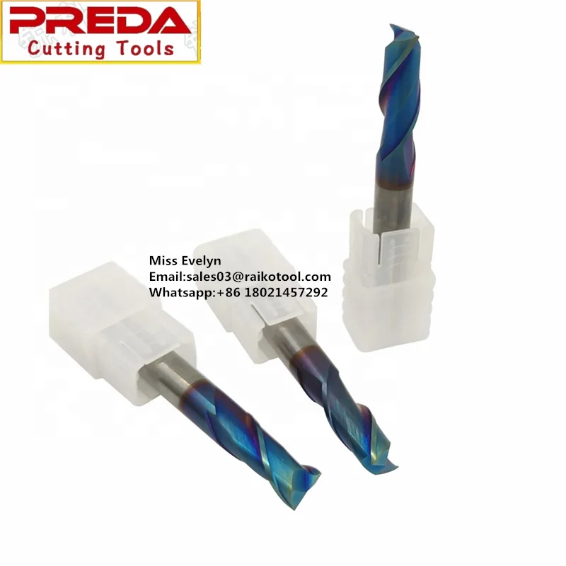 solid carbide 6mm blue nano coated HRC65 2 flutes square end mills