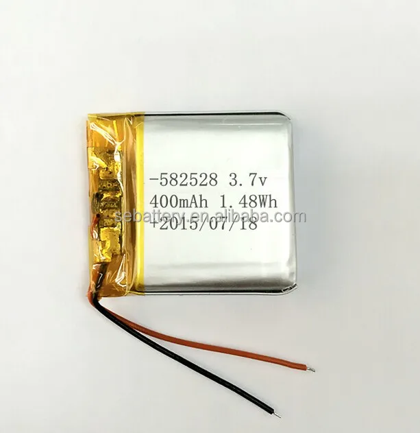 Small Rechargeable Lithium polymer battery 582528 400mAh 3.7V 400mah battery smartwatch