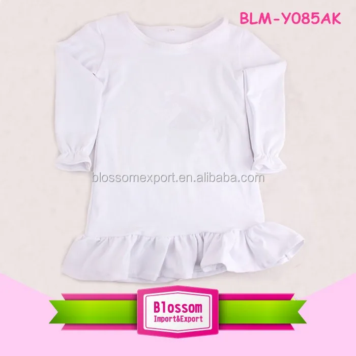 
Wholesale in stock spring triple ruffle icing cotton blank boutique shirts long sleeve o-neck baby icing shirts spandex 