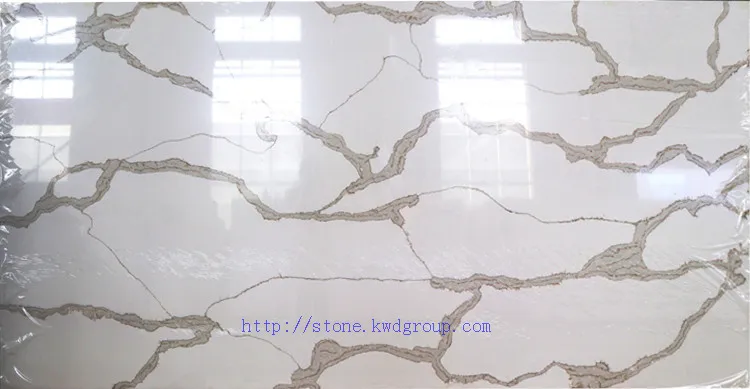 Artificial Stone snowfall granite countertops White Calacatta Quartz