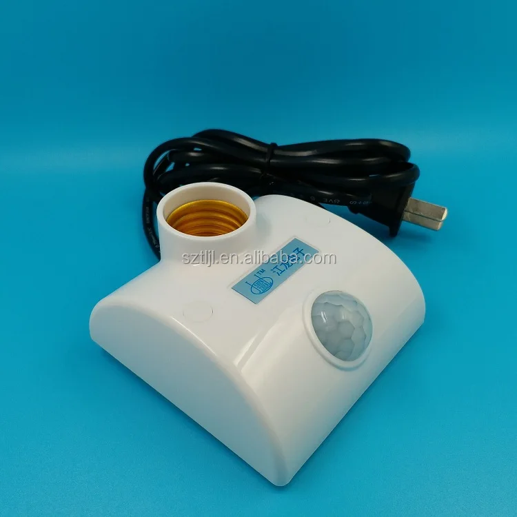 power supply cord with plug pir sensor motion switch lamp holder adjustable delay