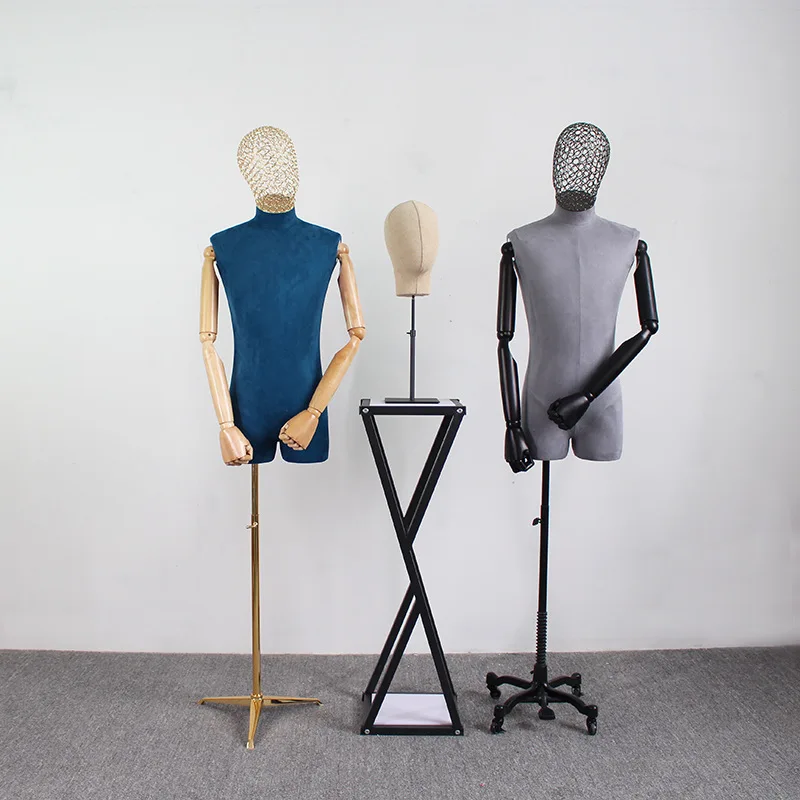 Half body male business suit mannequin dummy vintage mannequin torso fabric dress form men mannequin