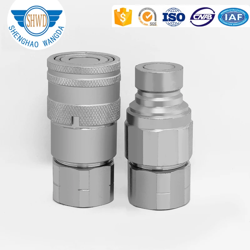 flat face quick Coupling Type High Pressure Stainless Steel Hydraulic Quick Coupling