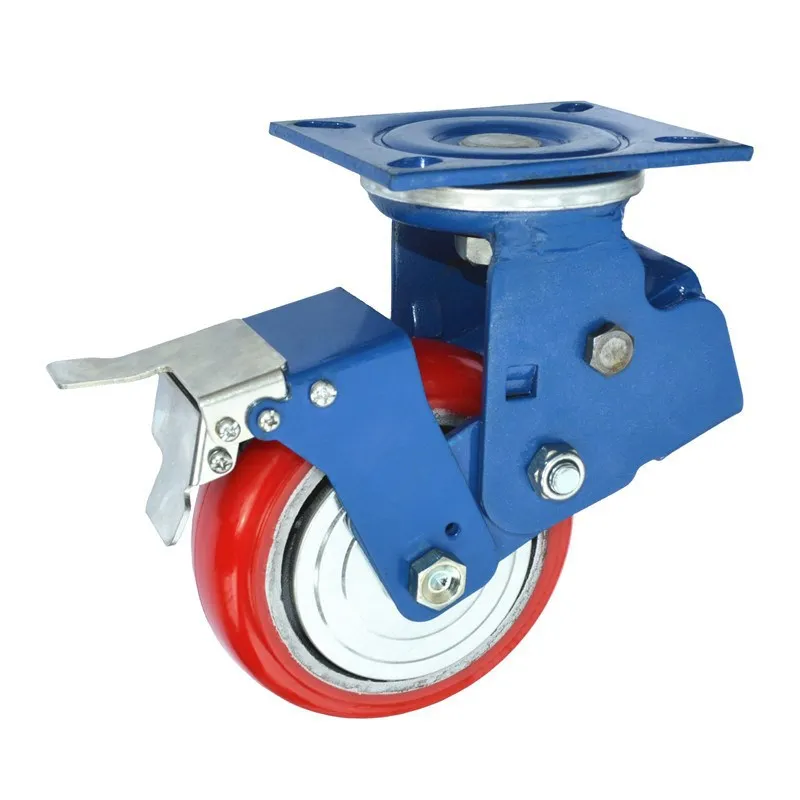 Heavy Duty industrial shock absorbing casters PU wheel caster  Swivel Rigid wheel casters  load 350kg 400kg 450kg 550kg