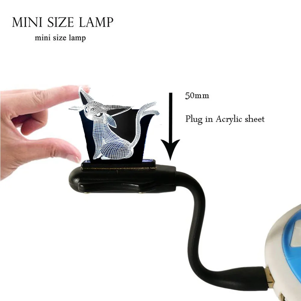 New LED Reading  Lava lamparas Pokemon Go Action 3D Mini USB Lamp For Laptop Pikachu Eevee  Bulbasaur Kids Toy Gift Night Light