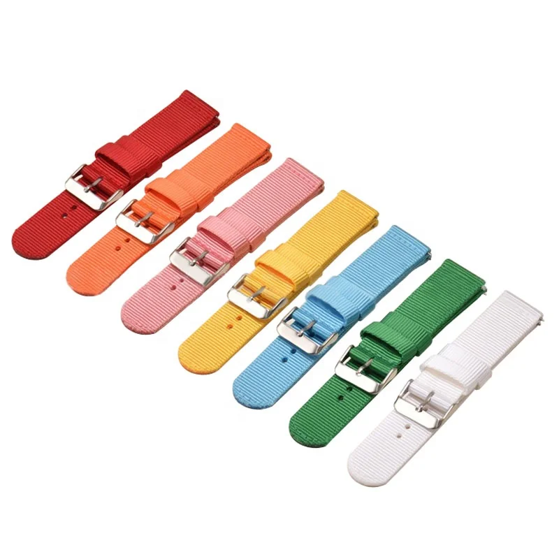 2 Pieces Nylon Watch Strap 18mm 20mm 22mm 24mm Wholesale Watch Parts Solid Color Quick Release Watch Band