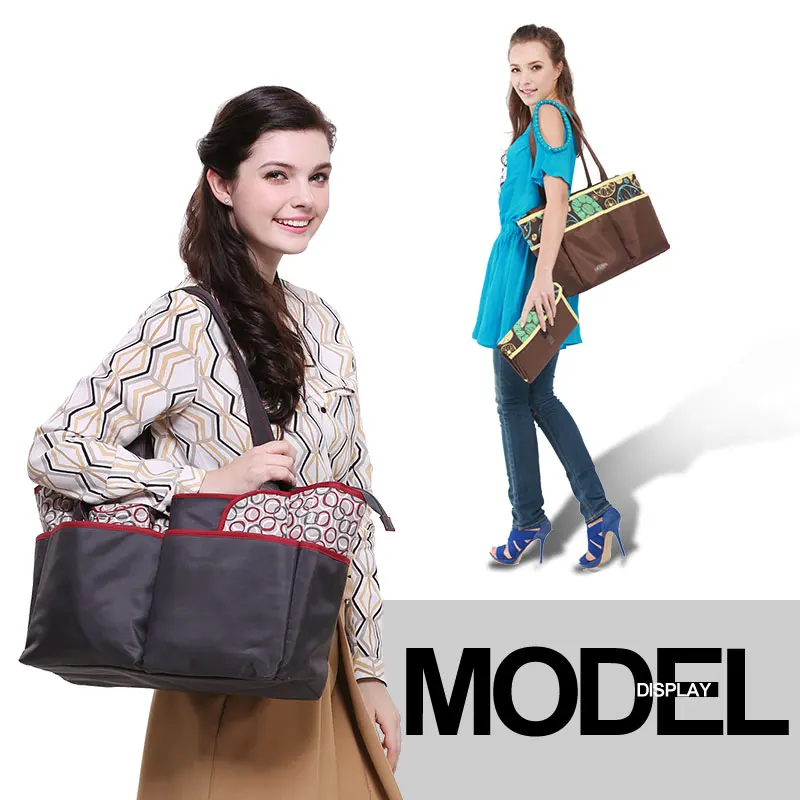 Colorland Special offer Designer Tote Baby Diaper Bag for Mom Deluxe Organizer with Built in Stroller Straps