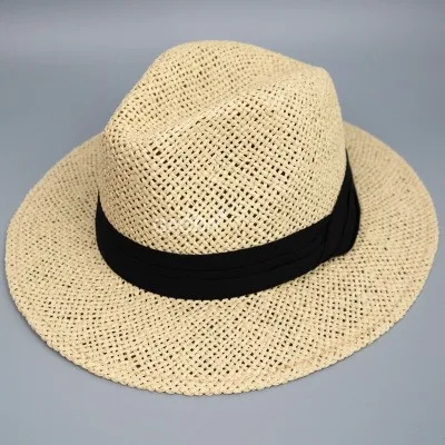 100% hand knitting beige summer paper panama hat