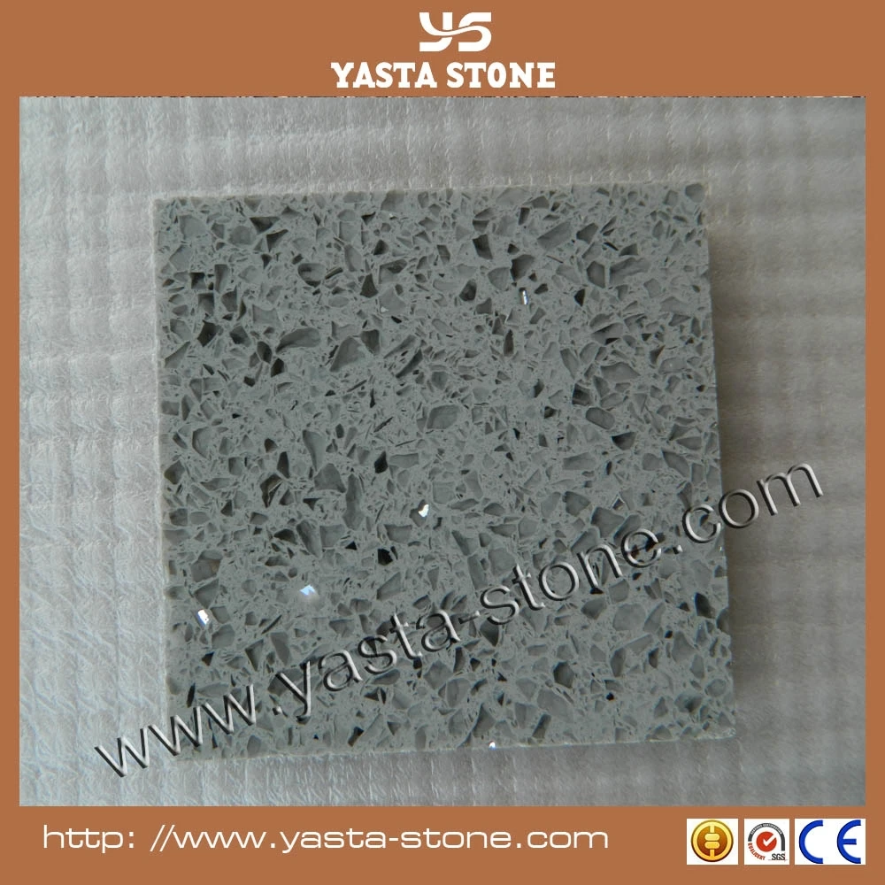 Sparkling Starlight Quartz Floor Grey Quartz Mirror Fleck Tiles