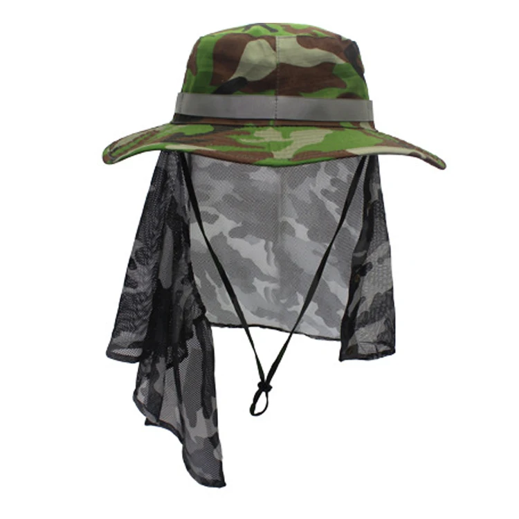 Custom Hunting Fishing Hiking Outdoor Crimping Cool Mesh Brim Camouflage Boonie Bucket Hat