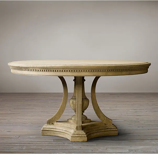 Vintage Reclaimed Solid Wood Furniture Round Dining Table