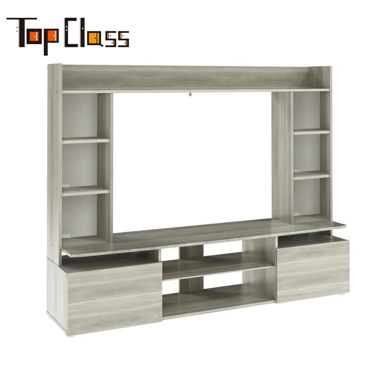 ZKL025 New Design Acceptable Custom with Showcase Led Movable TV Stand
