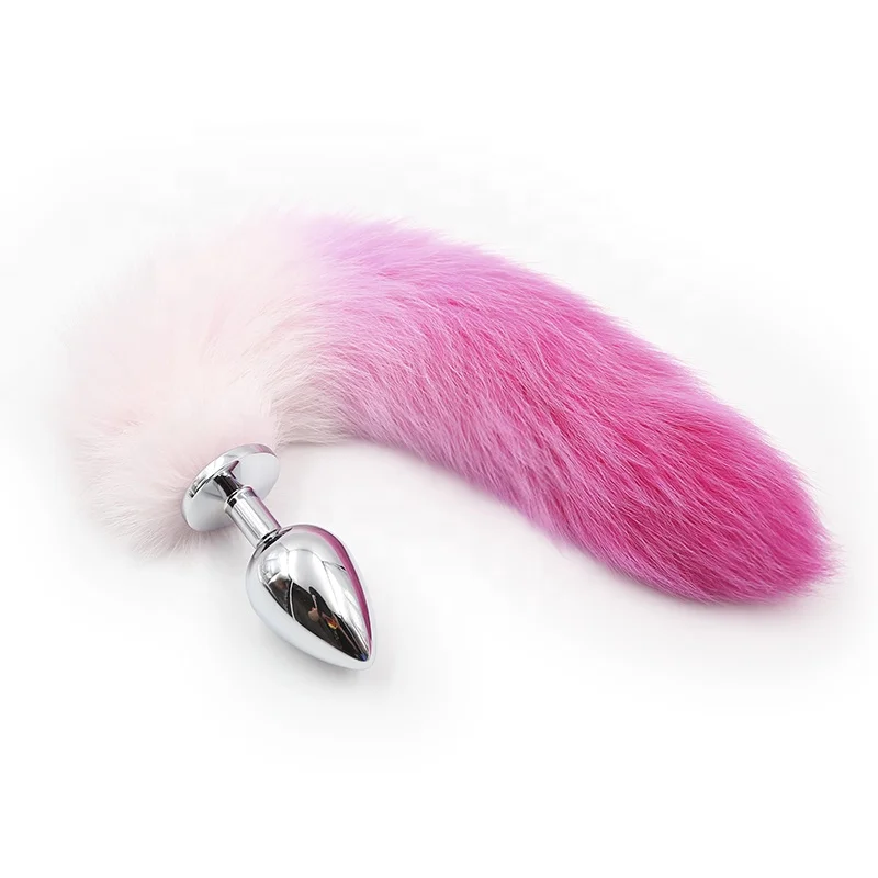 Large Artificial Fox tail anal plug cheap fake fur fox tail Cosplay Fetish Sex Female Bondage Fox Tail Plugs Butt Plugs