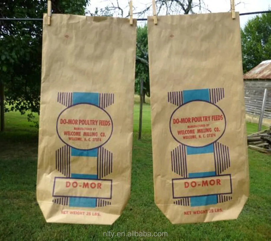 Kraft Paper Poly Lined Corn Starch Packaging Bag 5kg 20kg Food Grade packaging bag