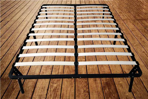 Cheap latest design double size wood slats metal bed frame