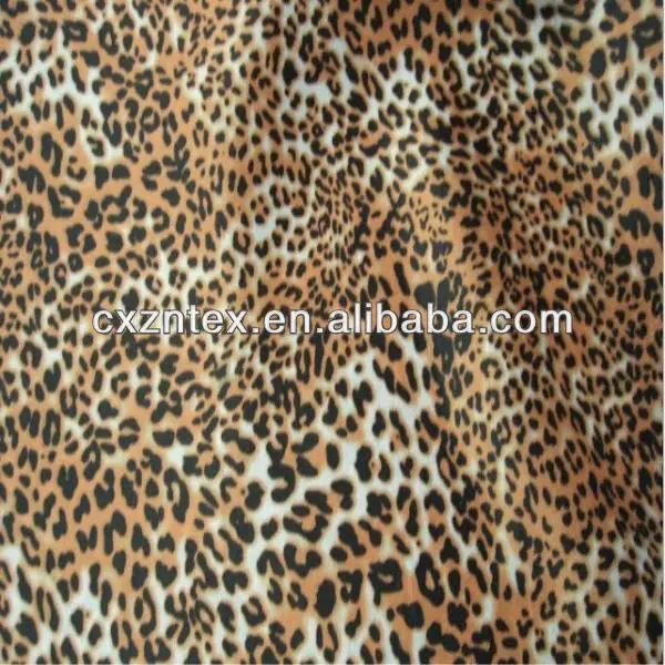 Satin leopard print fabric