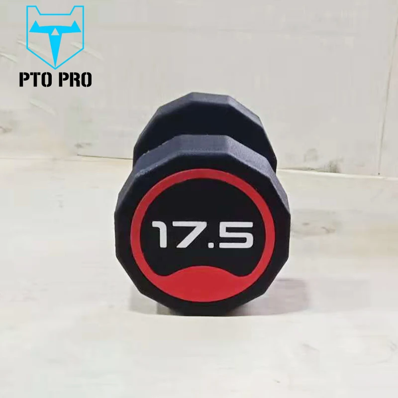Fitness room professional customized high-grade rubber/PU dumbbell twelve-sided dumbbell