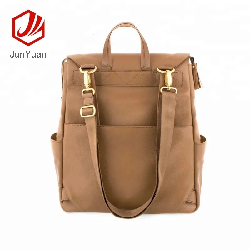 QUAN ZHOU New Fashion PU Leather Baby Nappy Bag Backpack Diaper Bag