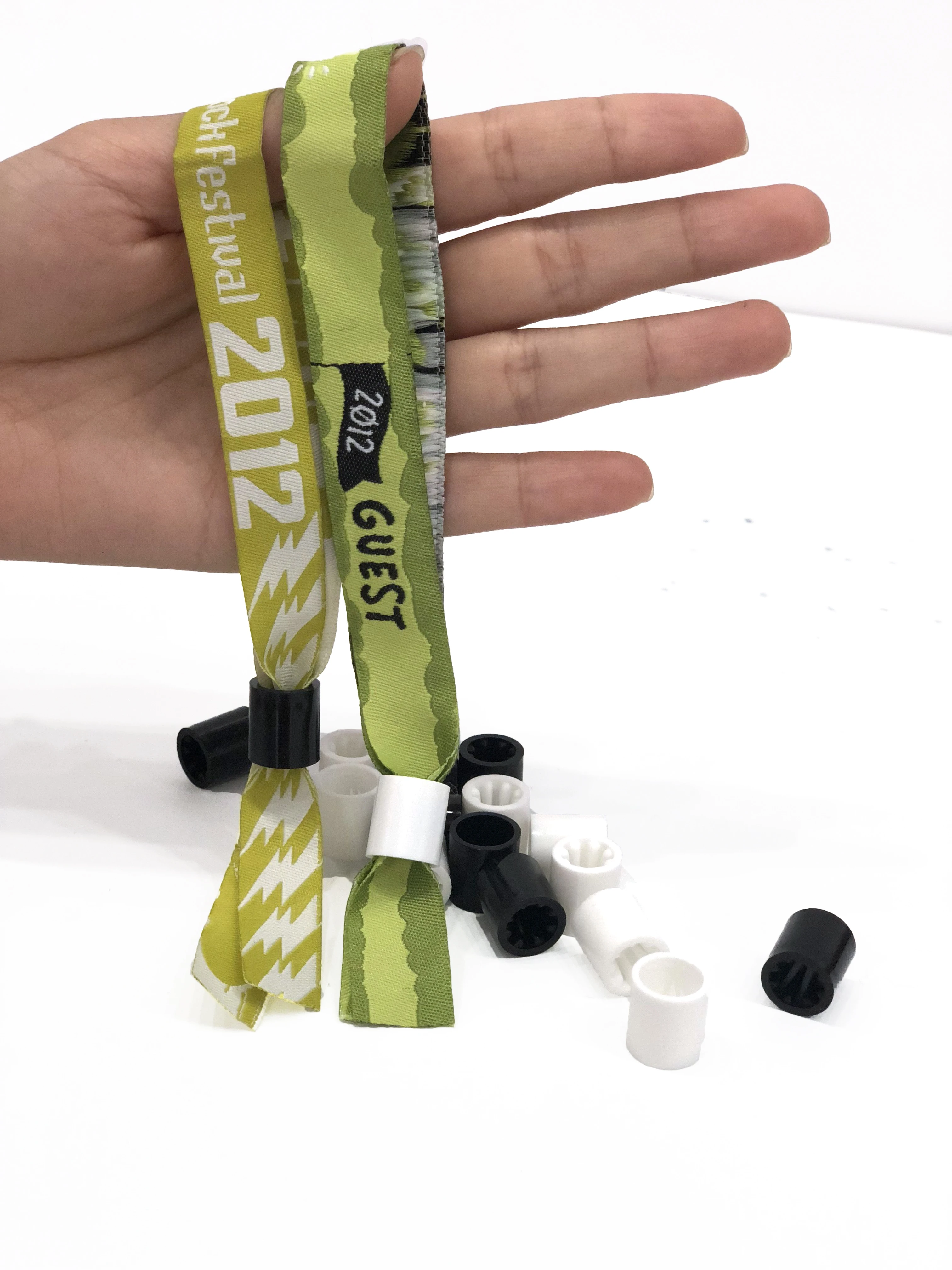 Custom logo printed promotional gifts polyester festival event fabric wrist band for party activity