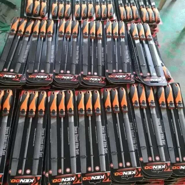 
TPR ABS handle 5pcs Steel File Set Included Flat Round Triangle Square Half Round Steel File Diamond Needle Mini File set 