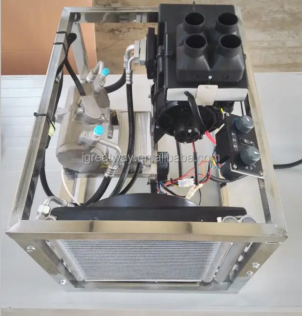 48V, 60V, 72V, 96V, 144V, 220v,320V,336v,384v cooled and heated electrical air conditioner for ev