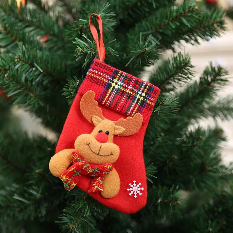 
Wholesale cheap felt hang christmas stocking mini small 3d lovely funny christmas socks 
