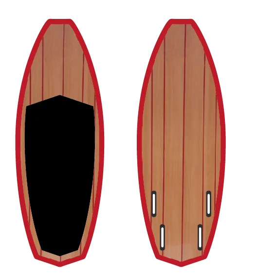 142cm*51cm*4cm High quality wooden grain wakeboard