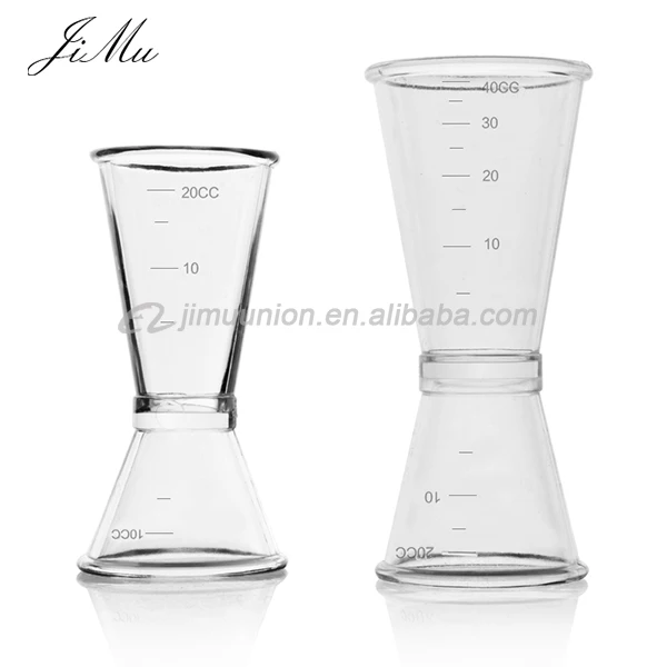 Wholesale double head Acrylic plastic bar wine double Cocktail Bar jigger measuring cups