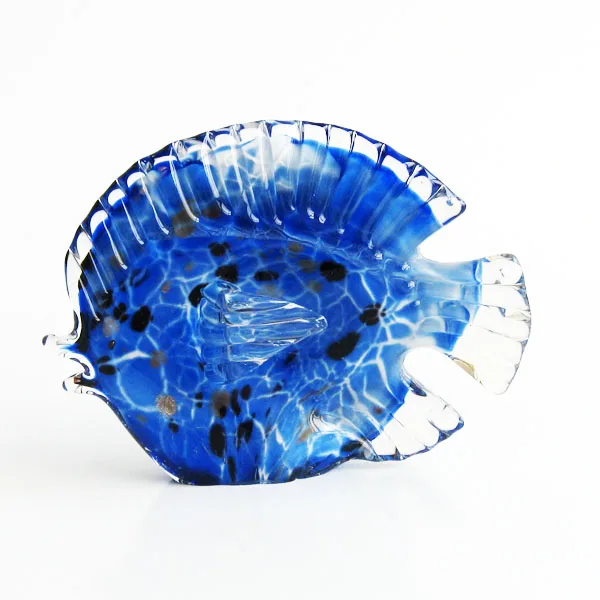 Blue clear murano glass fish for festival gift