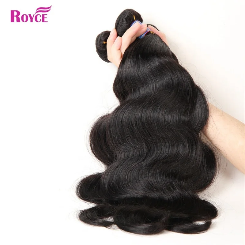 Royce Good Quality 100%  Unprocessed Malaysian Mink Virgin Hair  Body Wave Human Hair Bundles