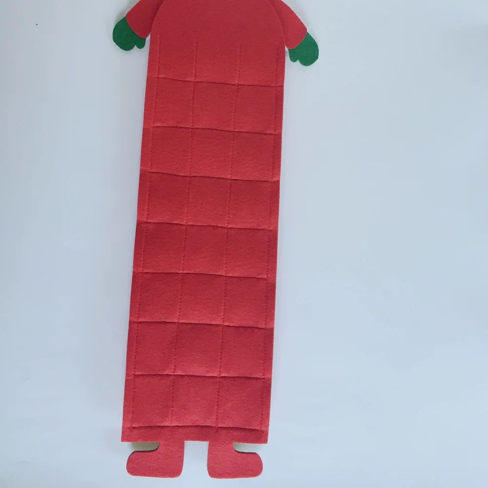 24 Pockets  Xmas Home Wall Door Decor Santa Claus Hanging Felt Calendar Christmas Countdown Advent Calendar