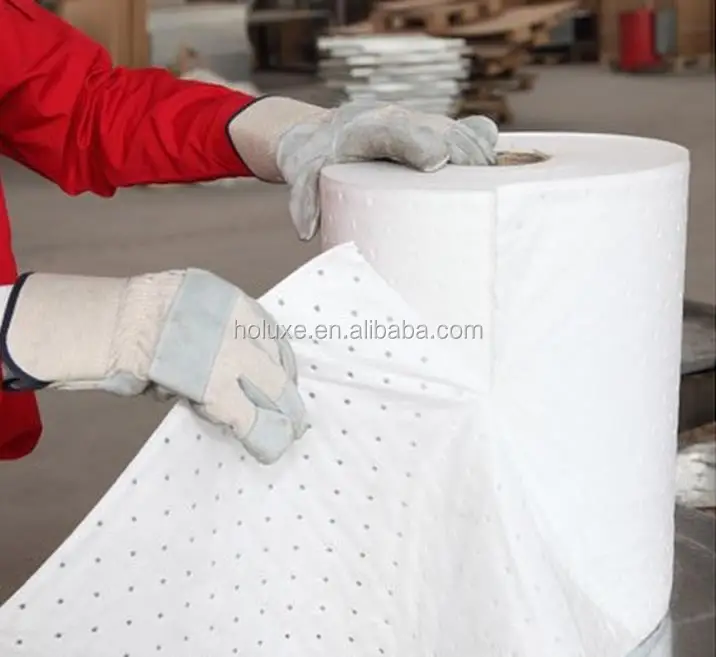 oil absorbent polymer into the mats and pads