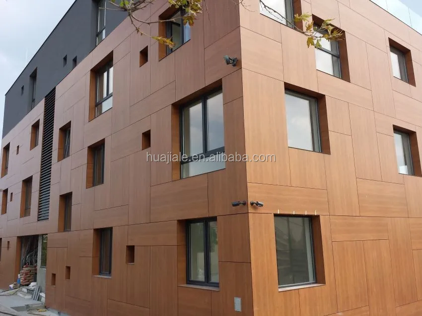 wuya 10mm anti-uv hpl exterior siding panel/ wood color hpl cladding