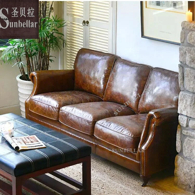 Sunbellar sofa set designs with price vintage leather sofa for sale sitting room hotel living room sofa antique leather