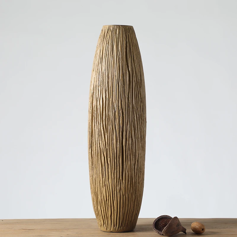 Wholesale Home Decor Innovative Corner Carved Resin Dried Flower Vase