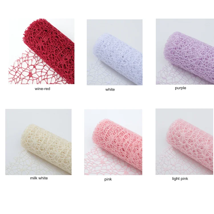 
Shinewrap Circle Hollow Polyester Mesh Rolls Wrapping Packaging For Flower Gift 