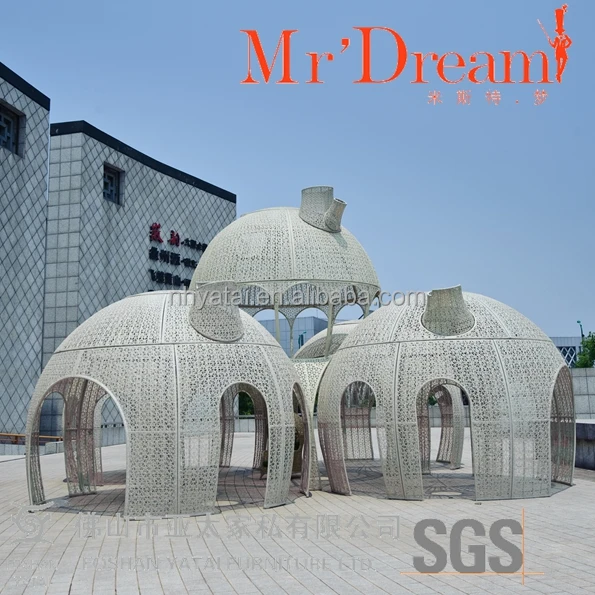 Mr Dream luxury designer outdoor patio poly rattan wicker babylon gazebo for hotel and garden