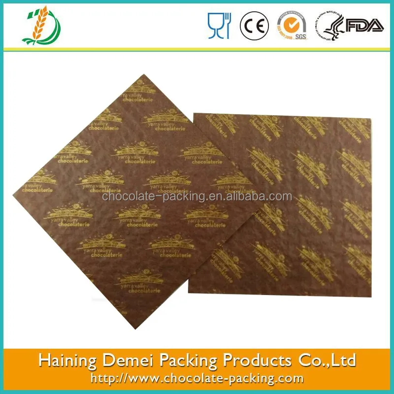 
customized logo printed wax coating food grade wrapping paper fashion food wrapping paper design 