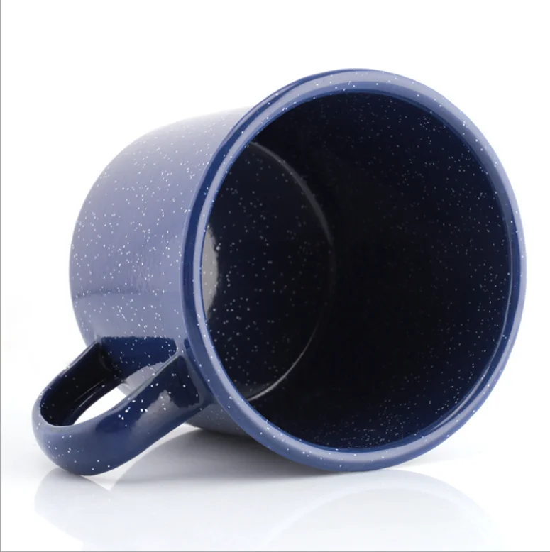 
2019 Custom Design Blank Blue Enamel Coffee Mug with Lid 